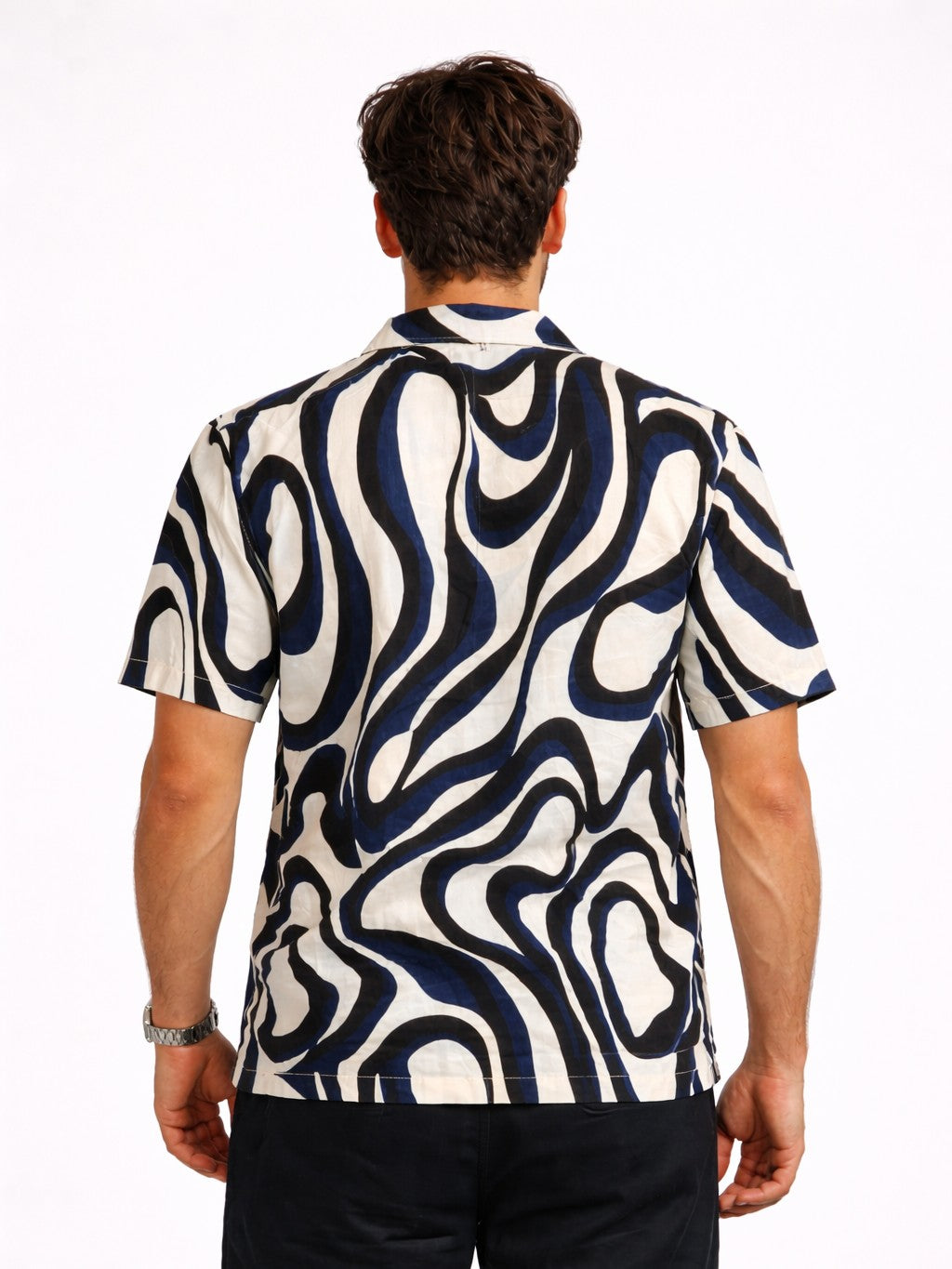 Monochrome Fluid Abstract Shirt