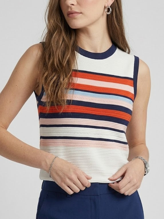 Striped Sleeveless Knit Top