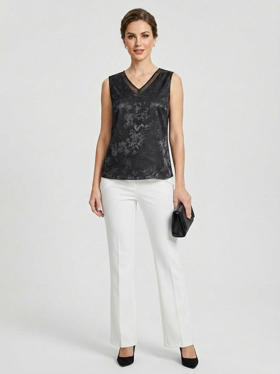 Floral Black Blouse Top
