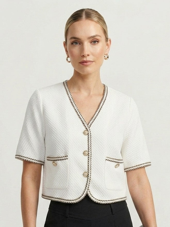 White Shirt Crop Top