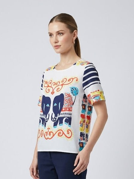 Elephant Print Top: Artistic Summer Style