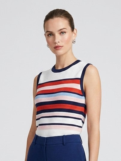 Striped Sleeveless Knit Top